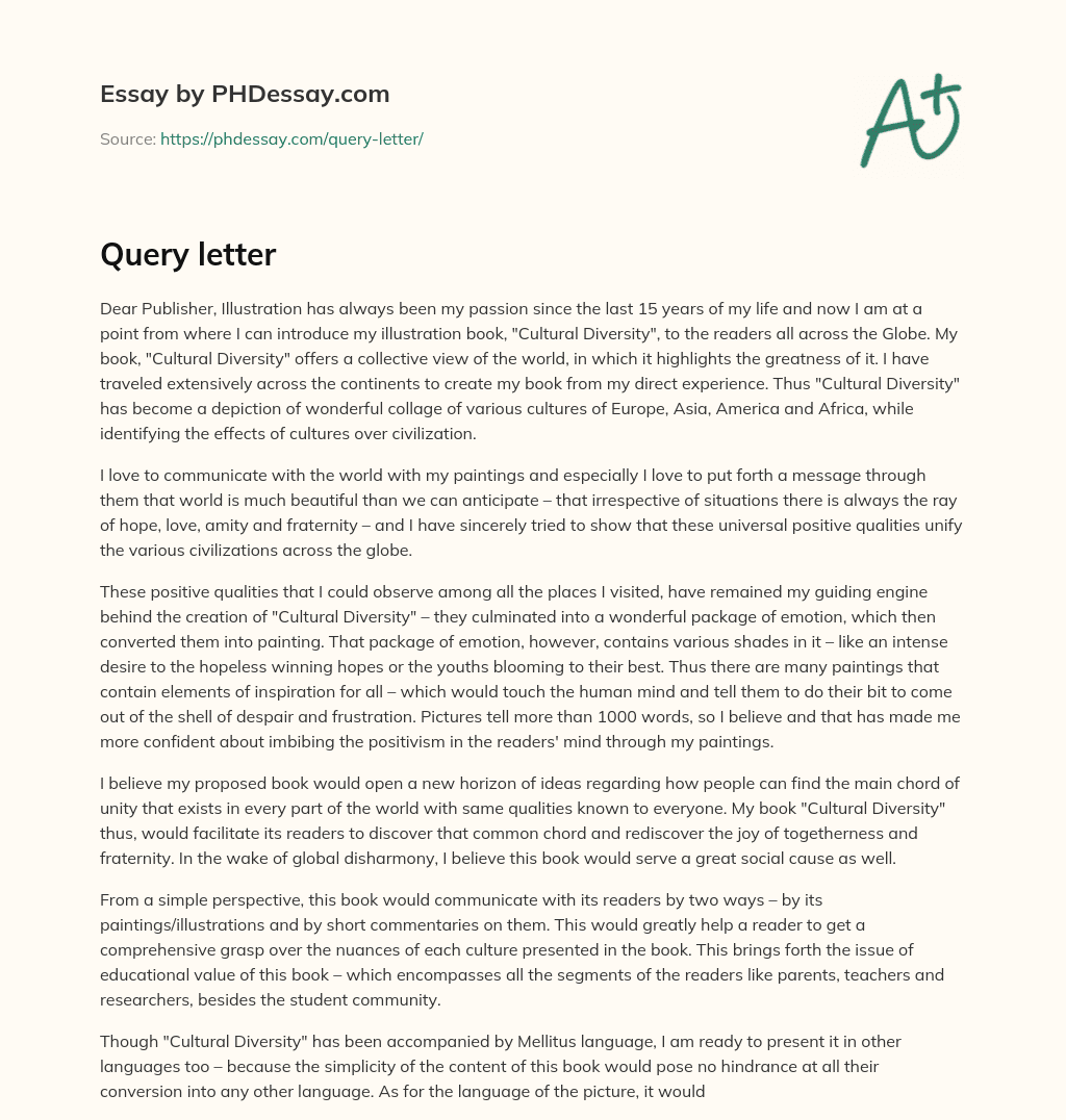 Query letter essay