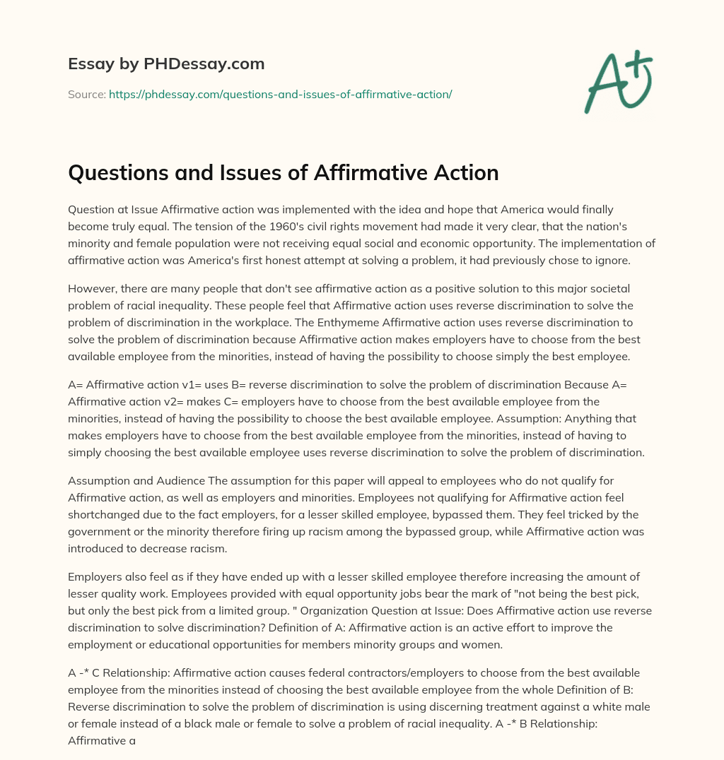 affirmative action research paper conclusion