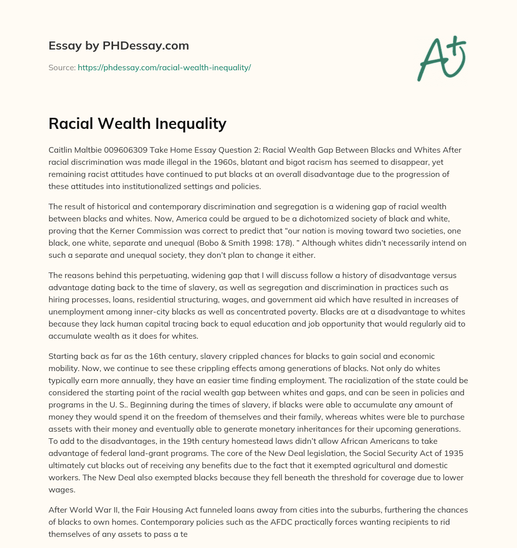 argumentative essay on wealth inequality