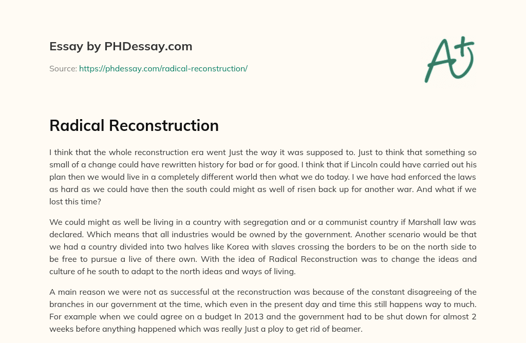 Radical Reconstruction essay