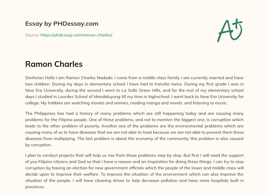 Ramon Charles essay