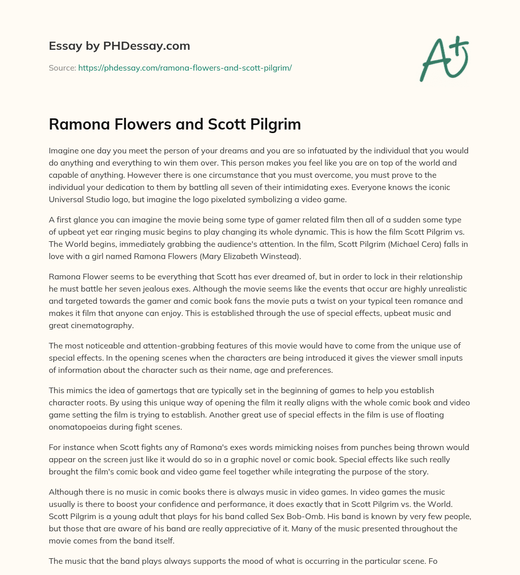 Ramona Flowers and Scott Pilgrim essay