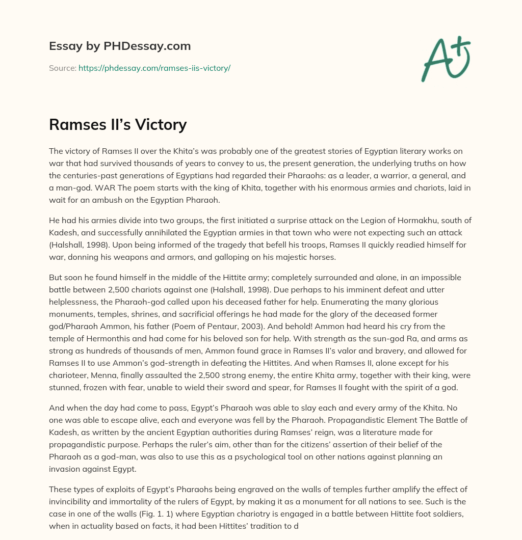 Ramses II’s Victory essay