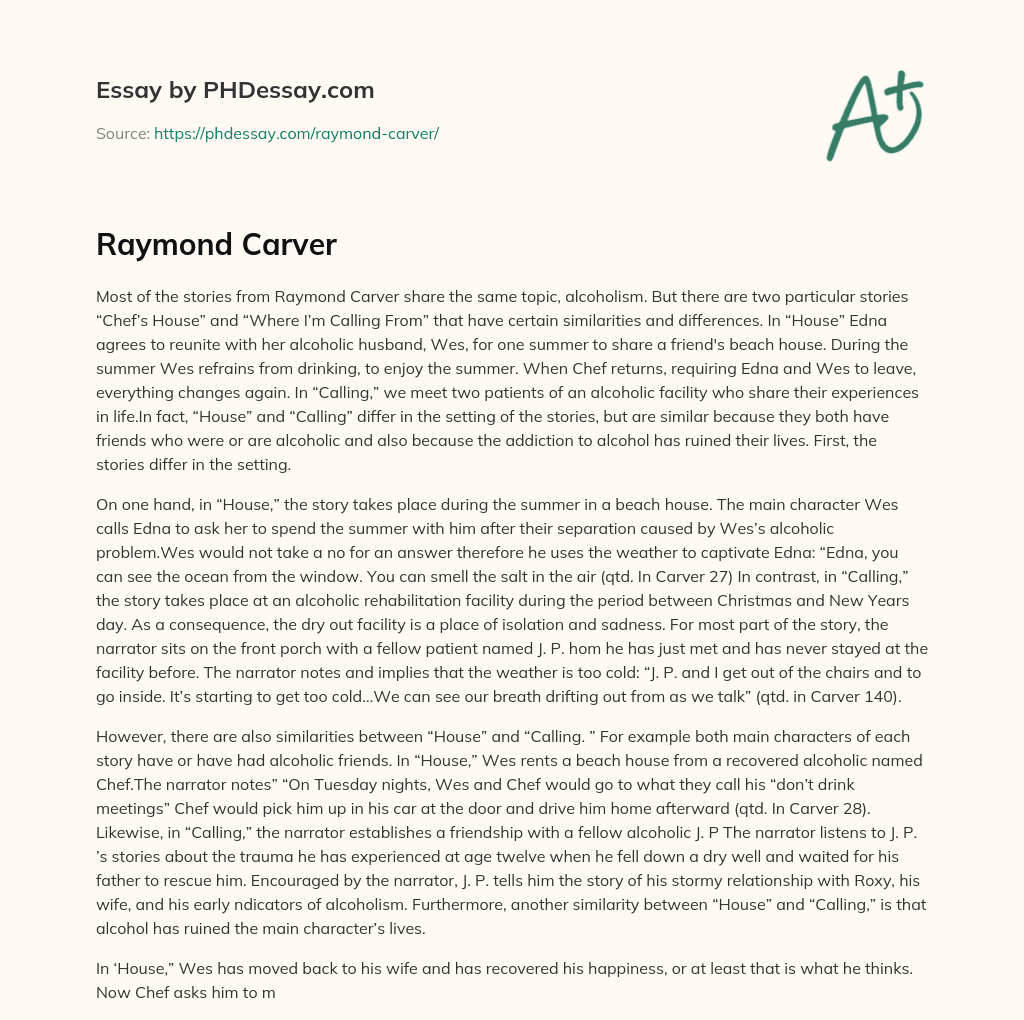 Raymond Carver essay
