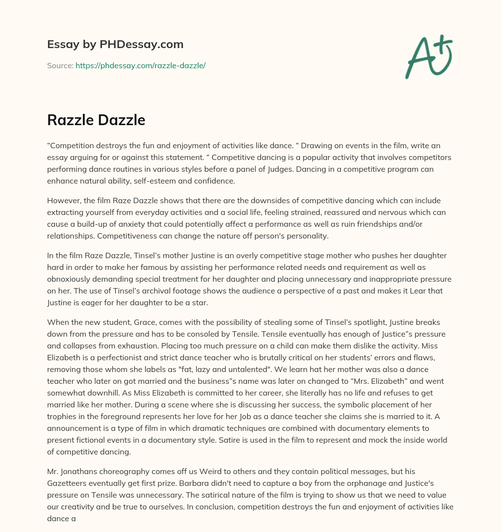 Razzle Dazzle essay