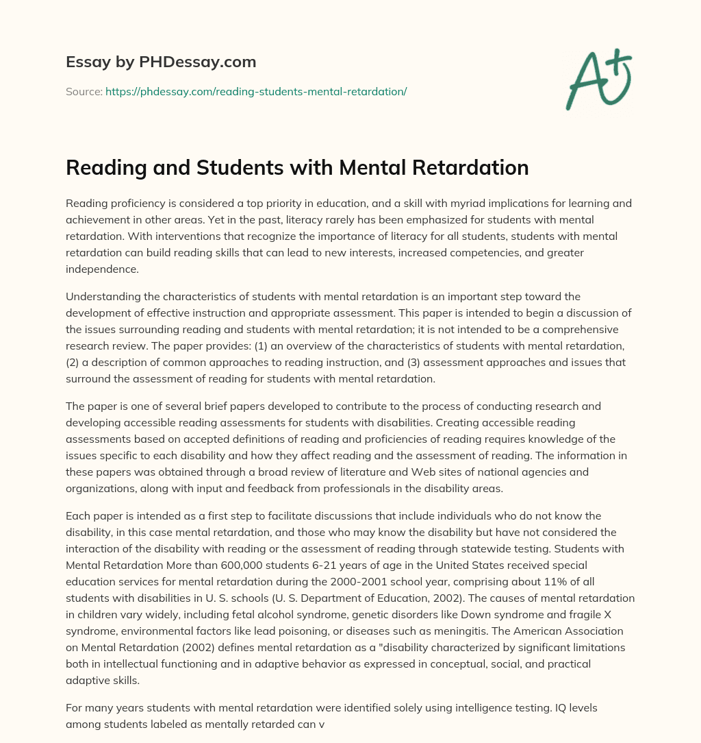 reading-and-students-with-mental-retardation-phdessay