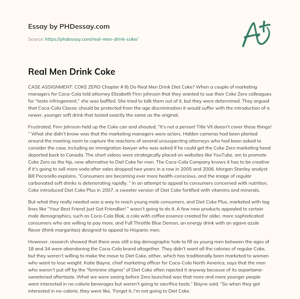 Real Men Drink Coke essay