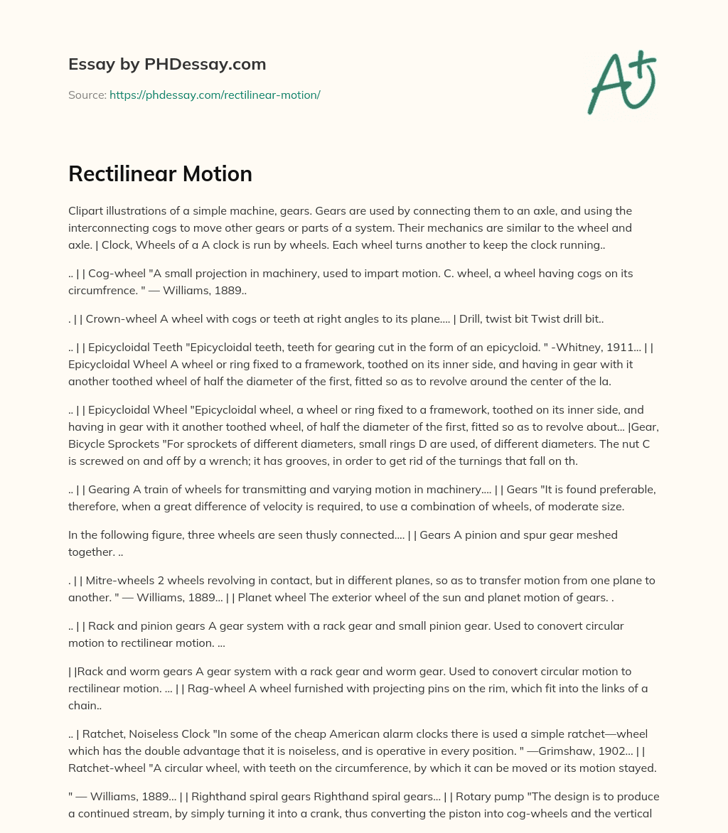 Rectilinear Motion essay