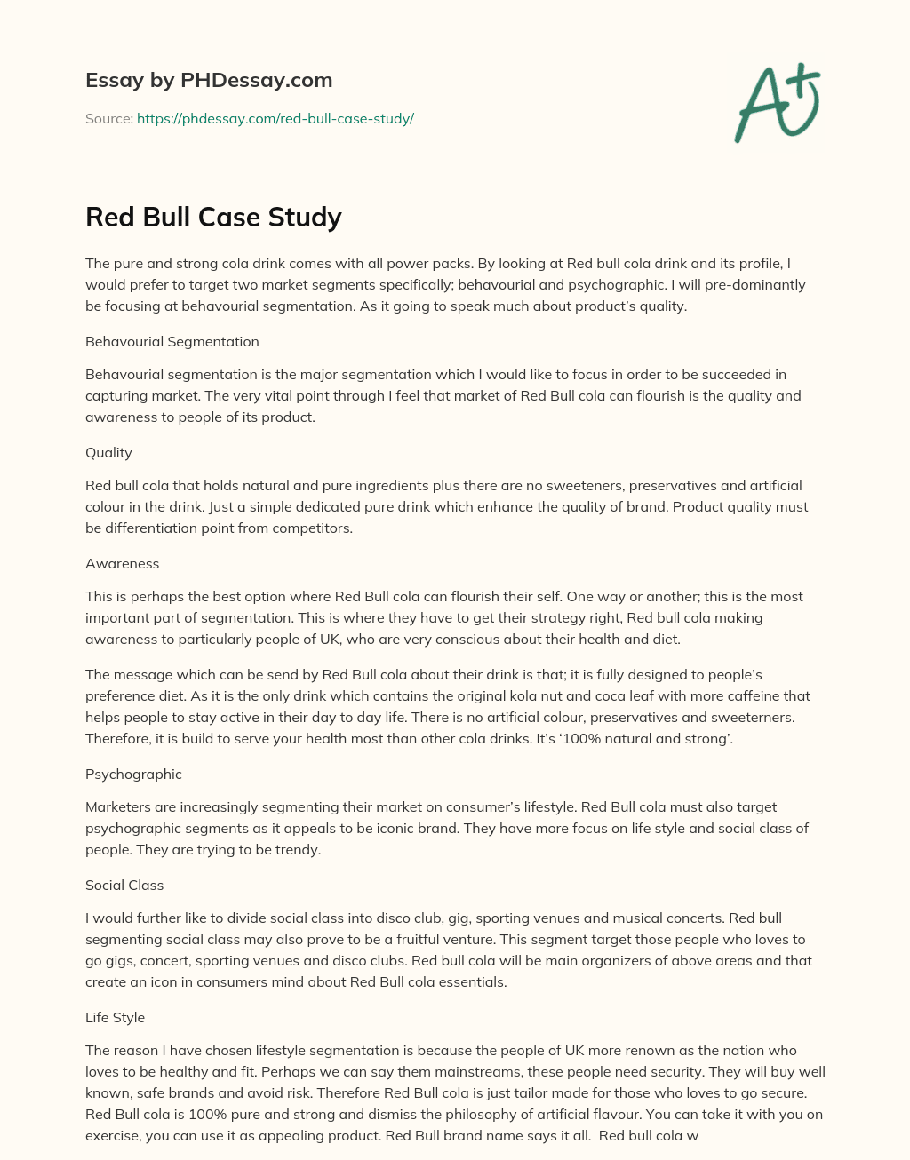 red bull research paper