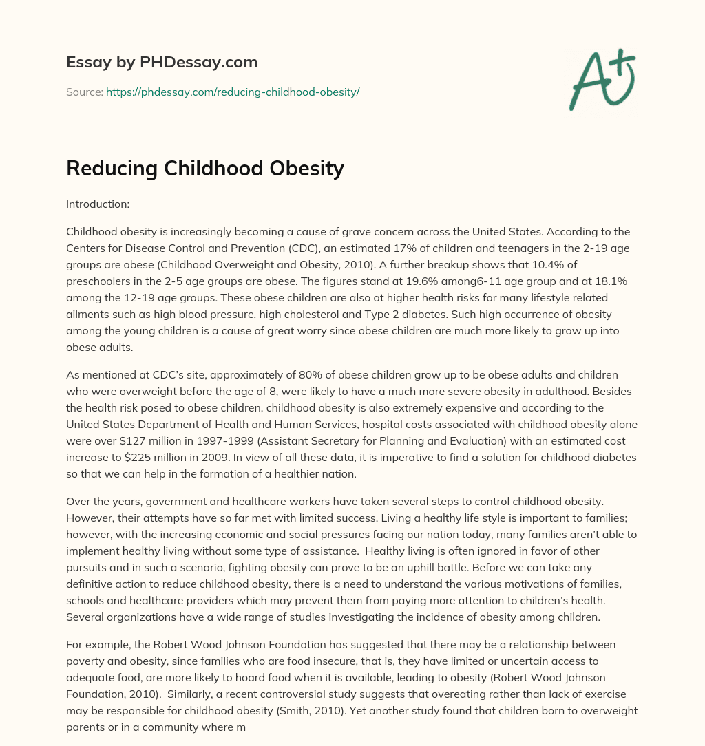 childhood obesity phd thesis