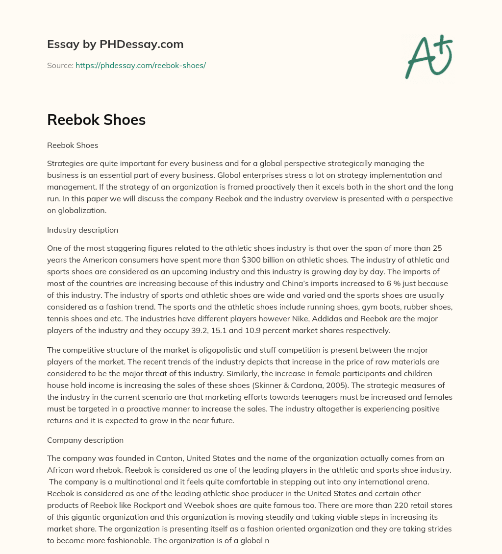 shoe store essay