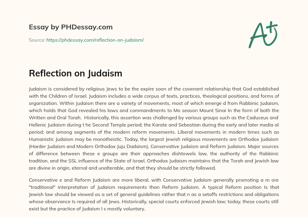 judaism essay introduction