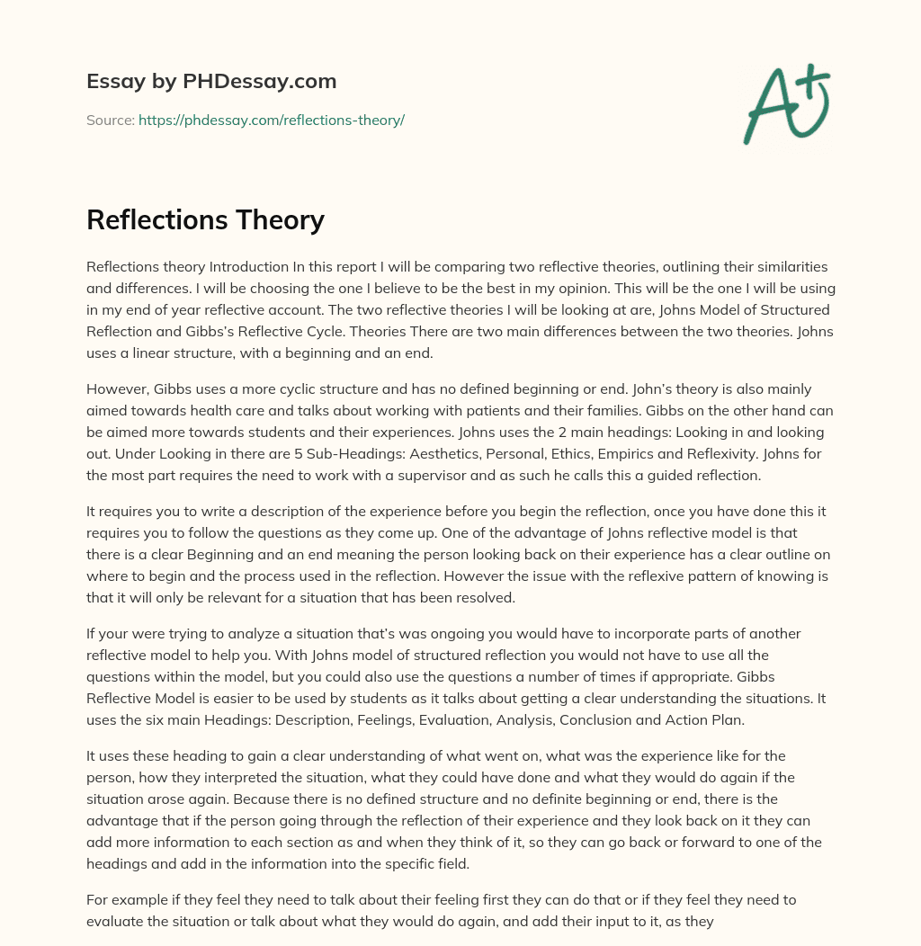 Reflections Theory essay