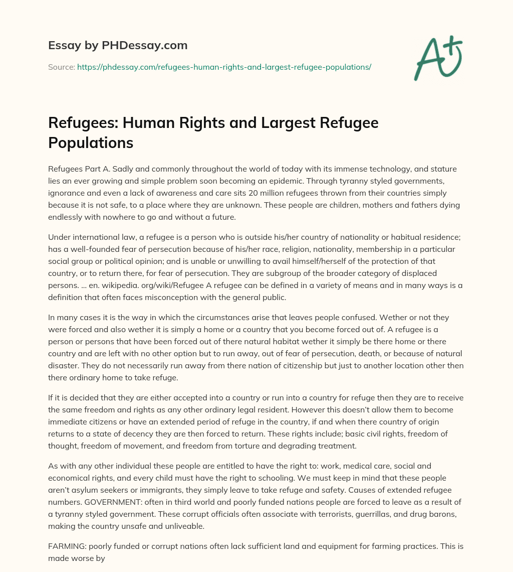 human rights of refugees essay 200 words