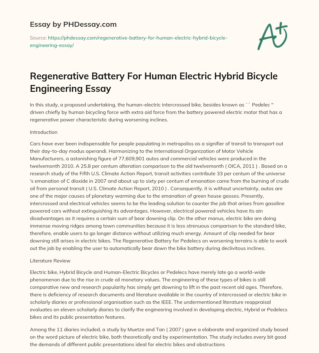 essay on electric bicycle