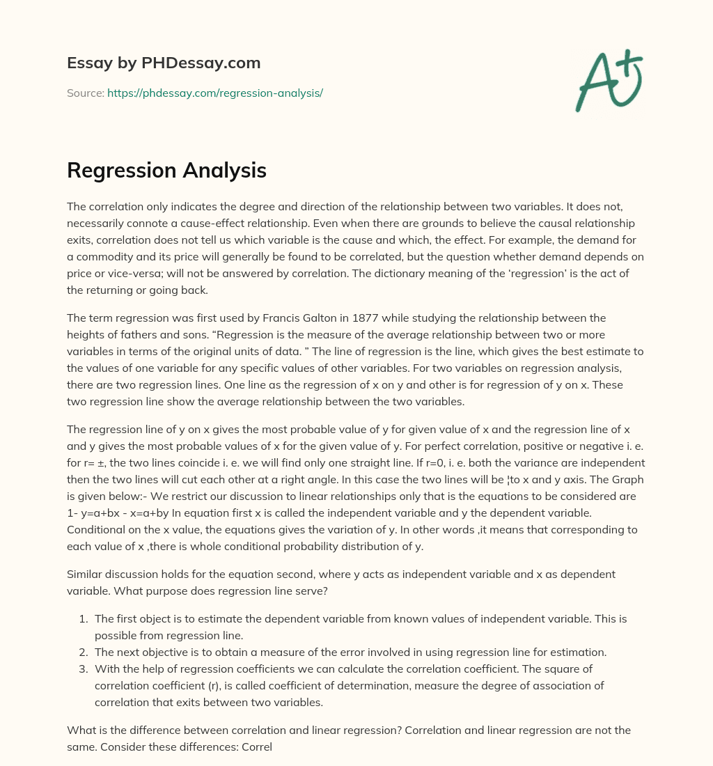 regression analysis research paper