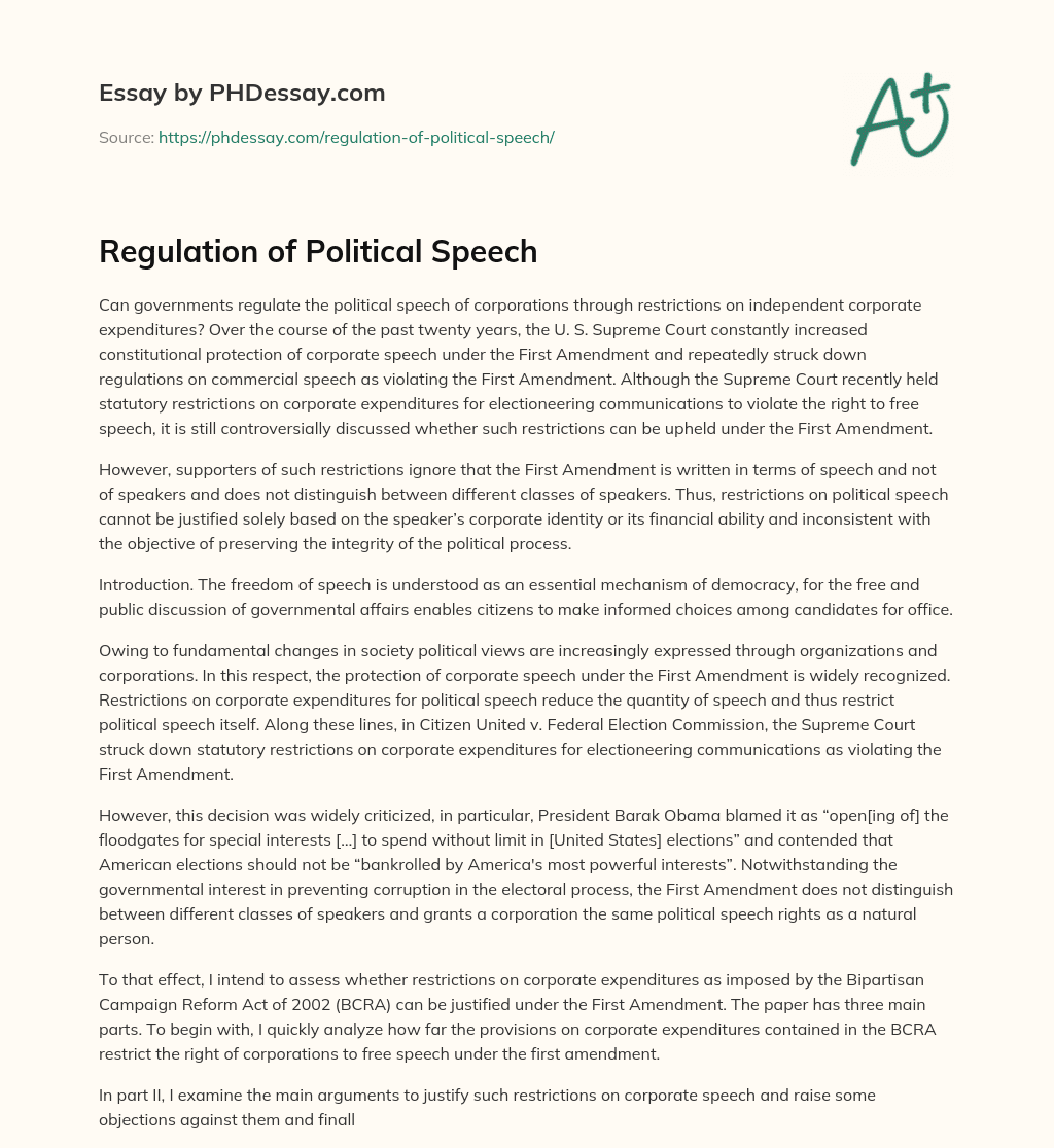 political speech essay