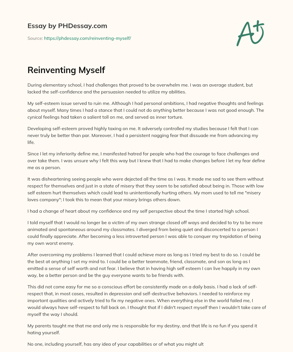Reinventing Myself essay