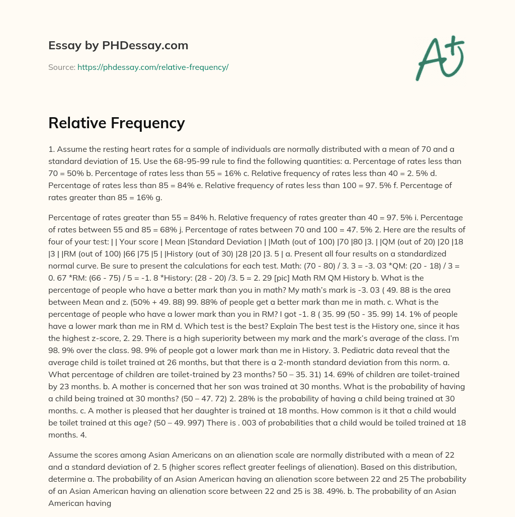 Relative Frequency essay