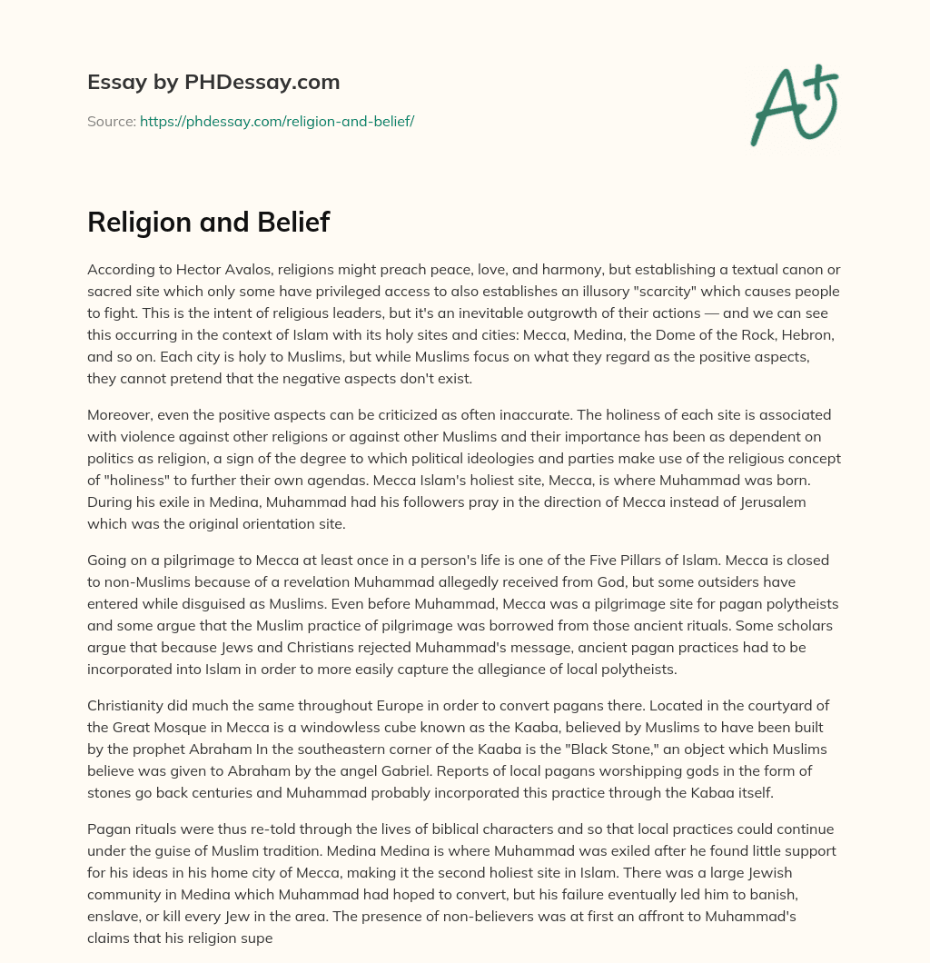 Religion and Belief essay