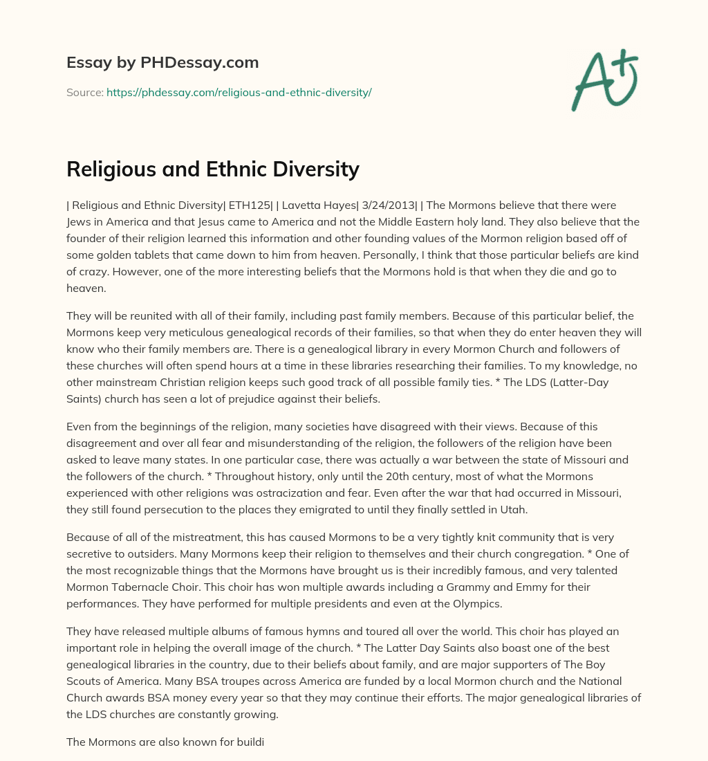 essay on religious diversity