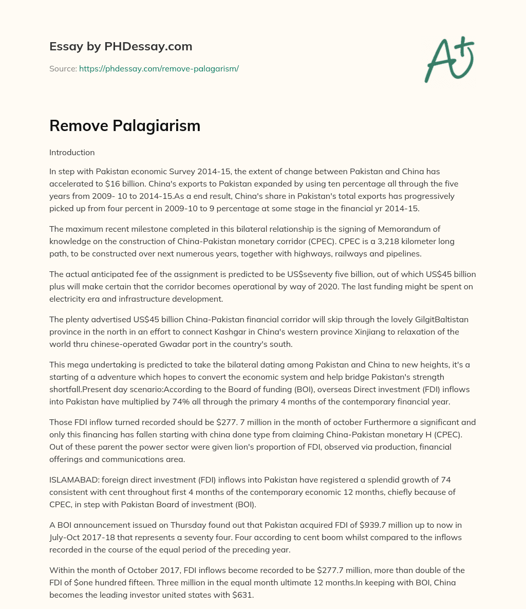 Remove Palagiarism essay