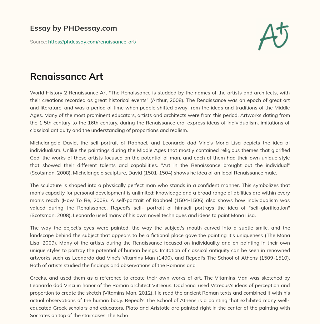 Renaissance Art essay