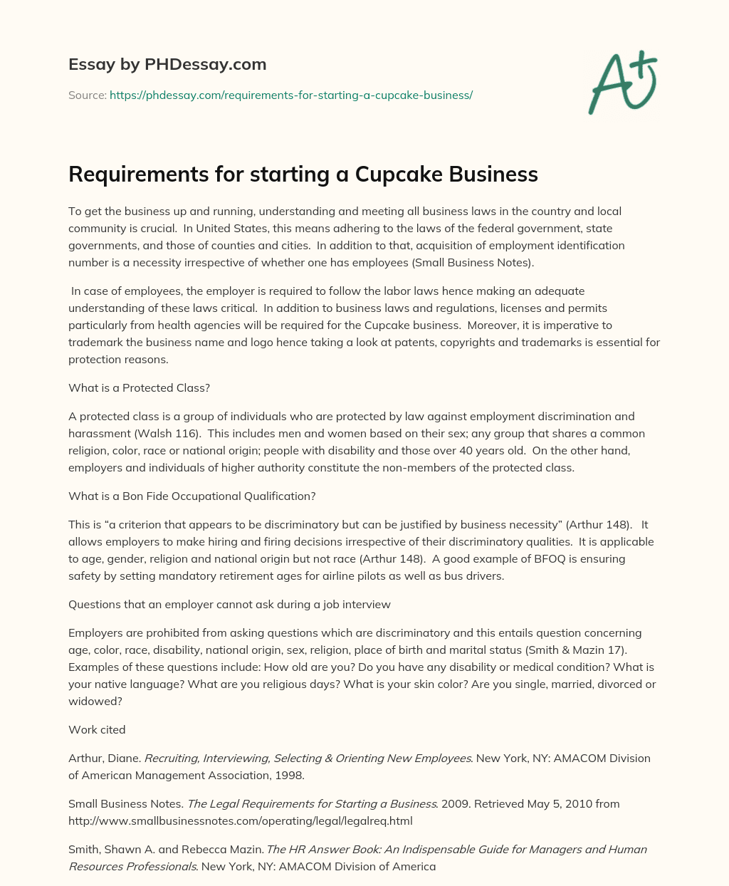 Requirements for starting a Cupcake Business (500 Words)