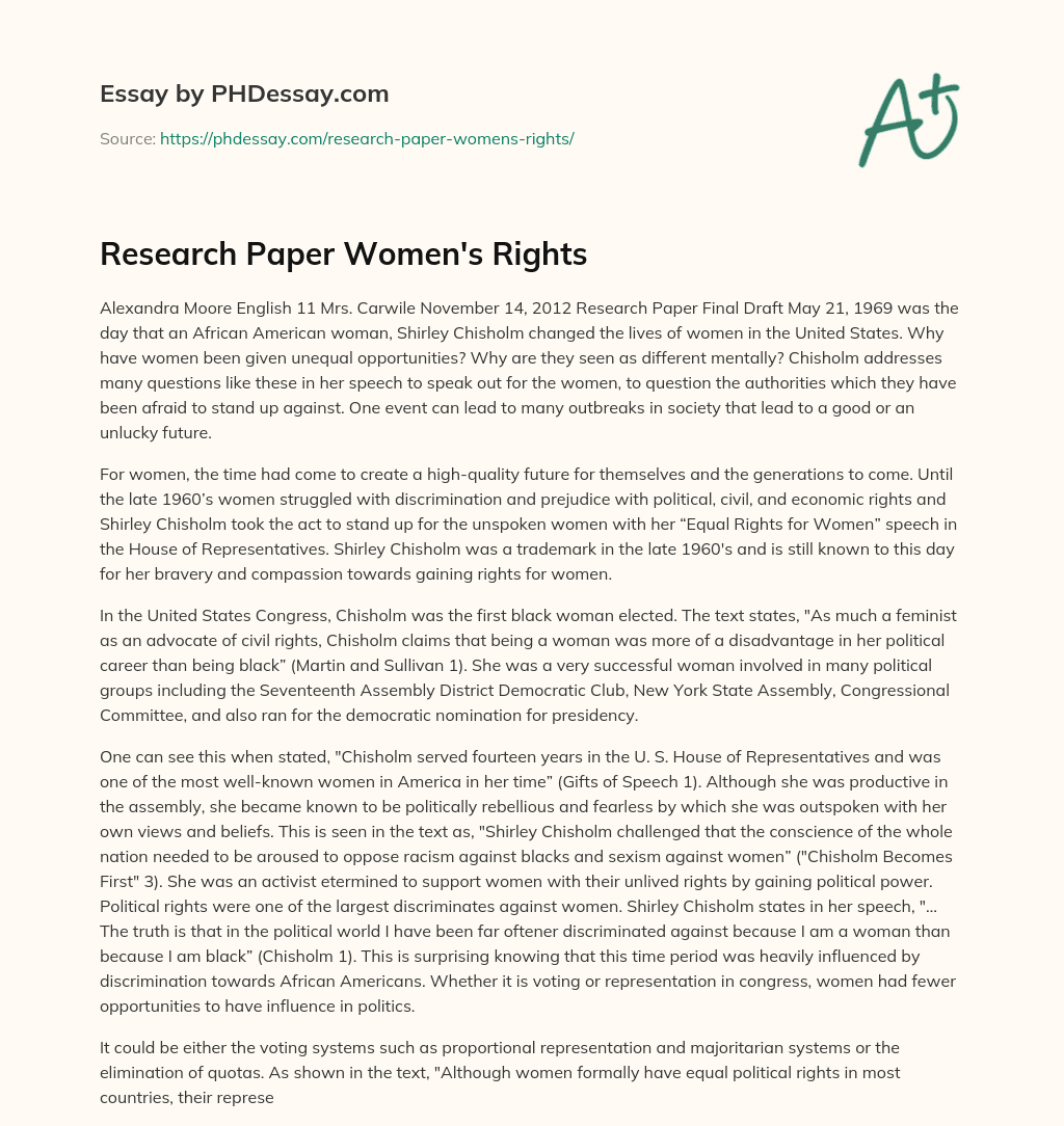 women's rights research paper