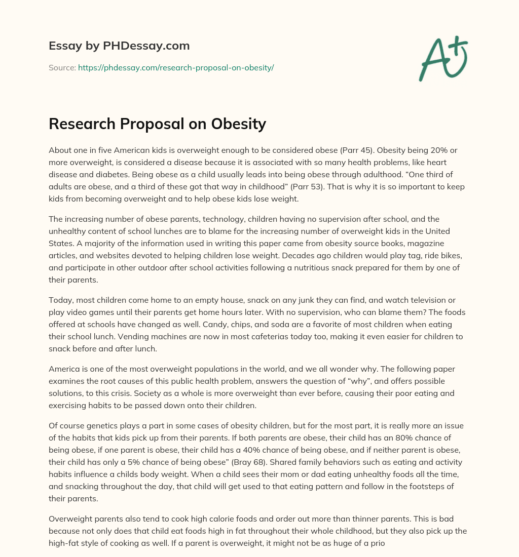 research proposal on obesity pdf