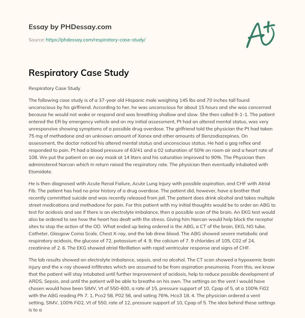 respiratory therapy case study example