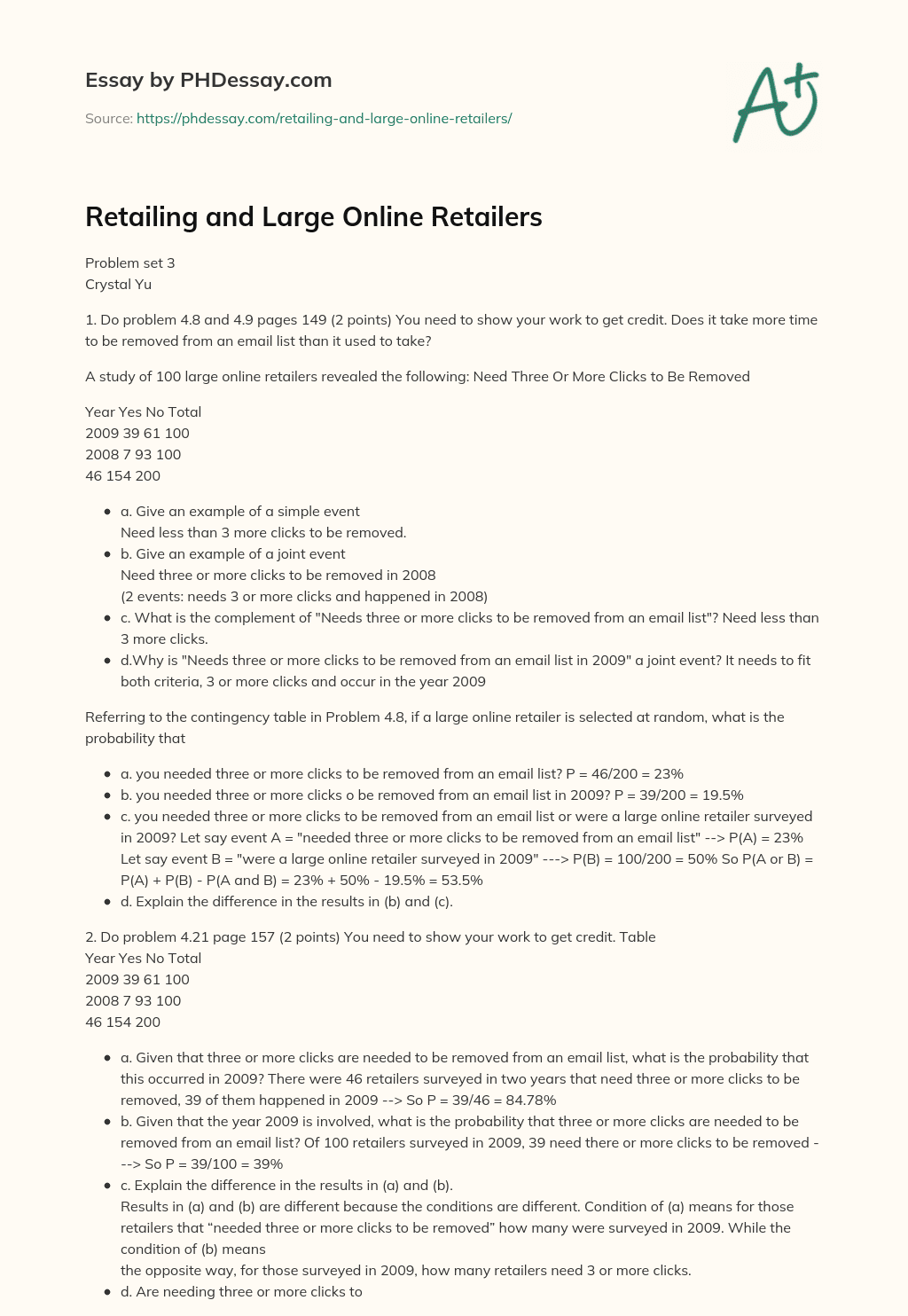 Retailing and Large Online Retailers essay