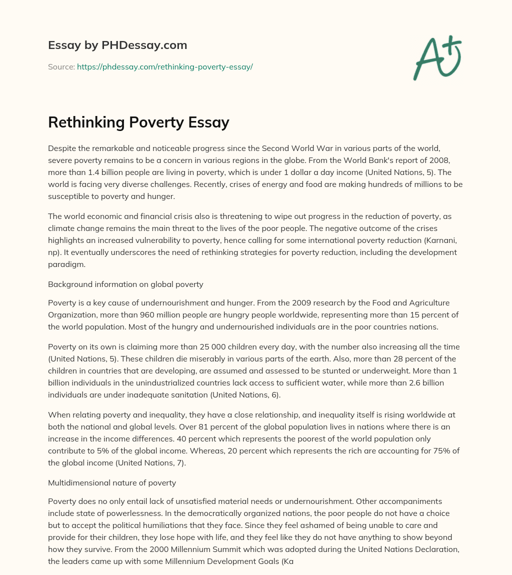 Rethinking Poverty Essay essay