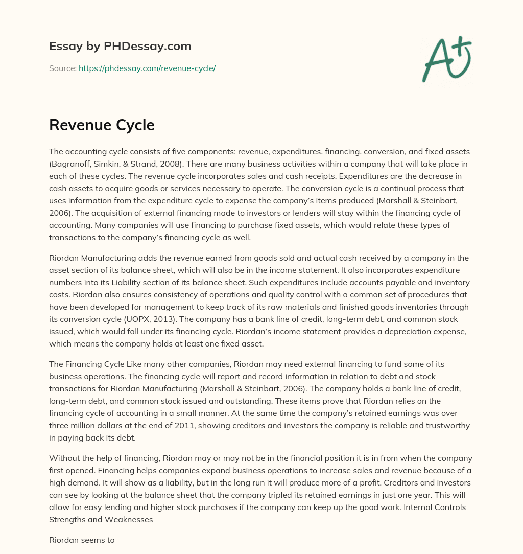 The Accounting Cycle and Its Five Components in Business Activities essay