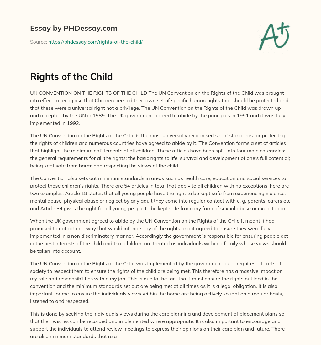 Rights of the Child essay