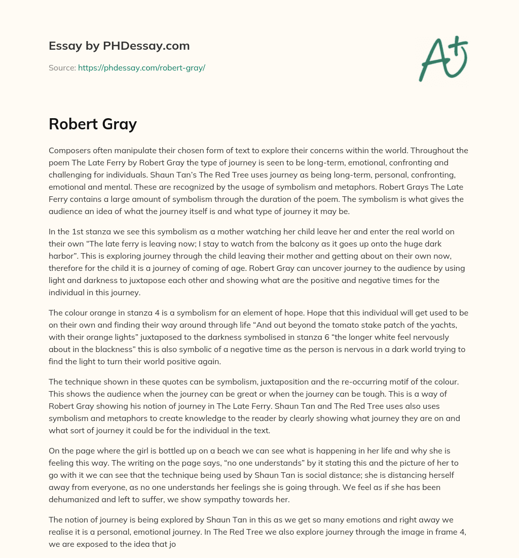 robert gray poetry hsc essay