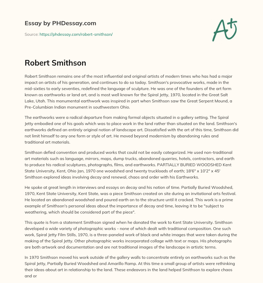 Robert Smithson essay