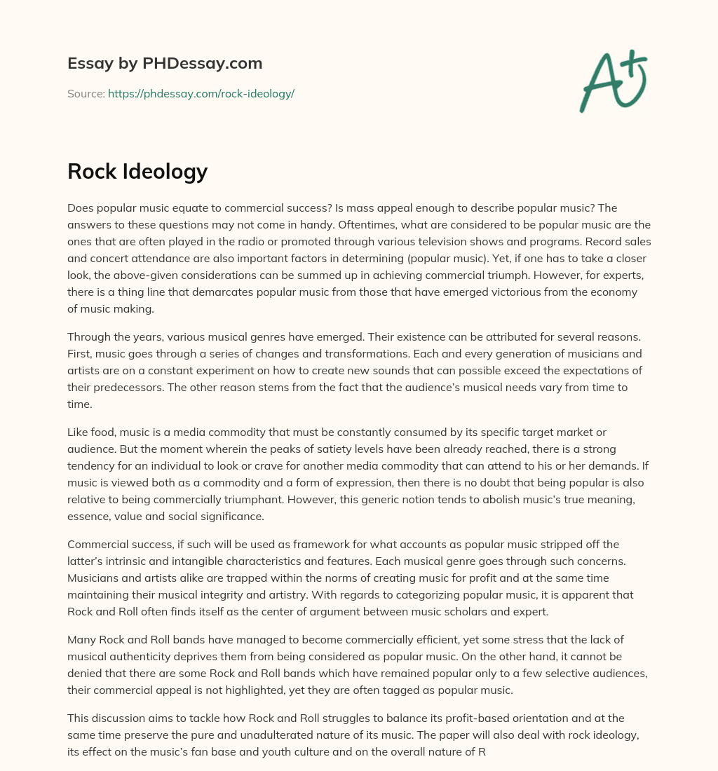 Rock Ideology essay