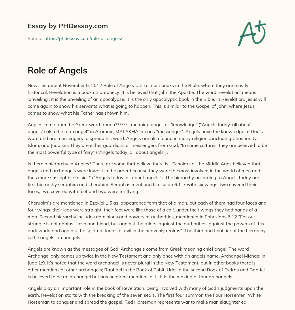 Role of Angels essay
