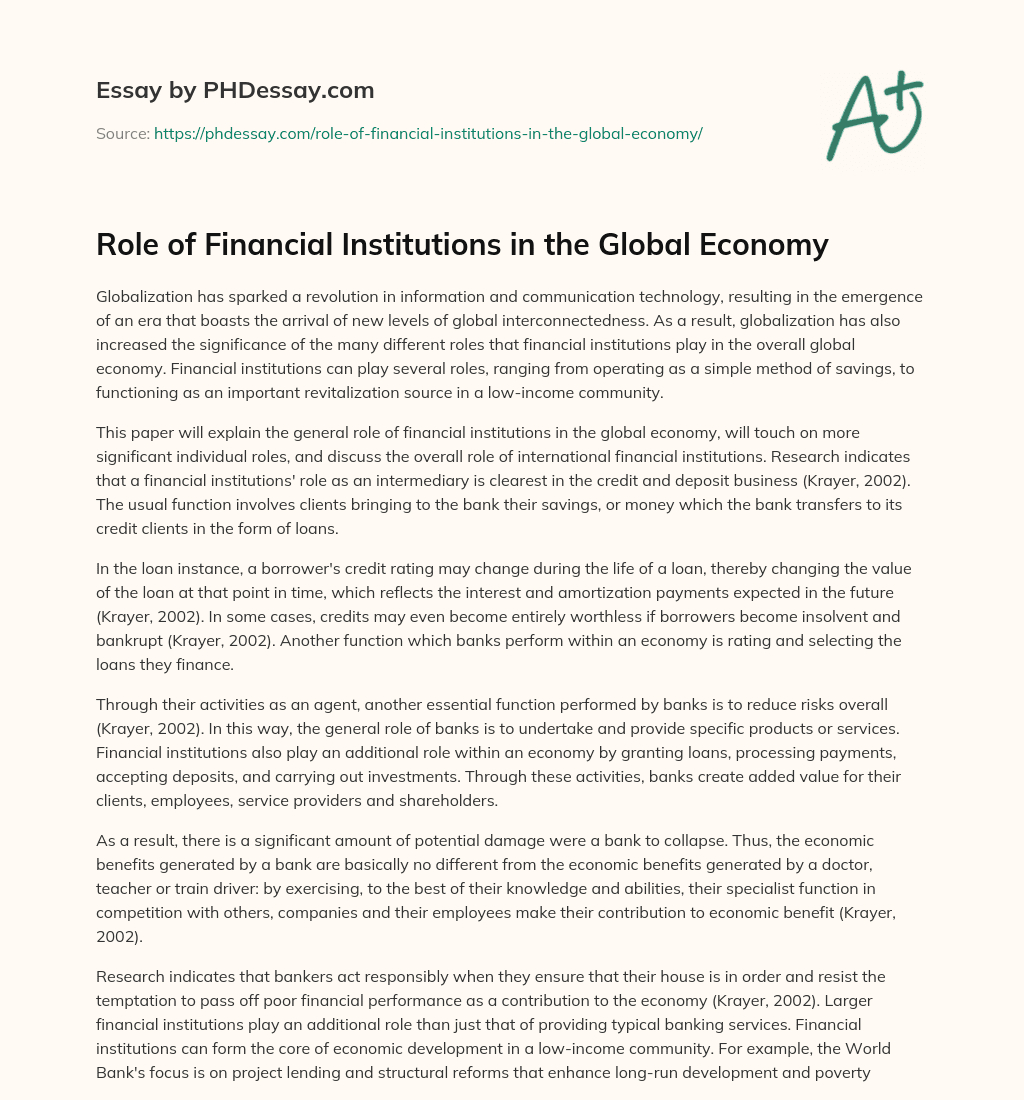 role-of-financial-institutions-in-the-global-economy-600-words