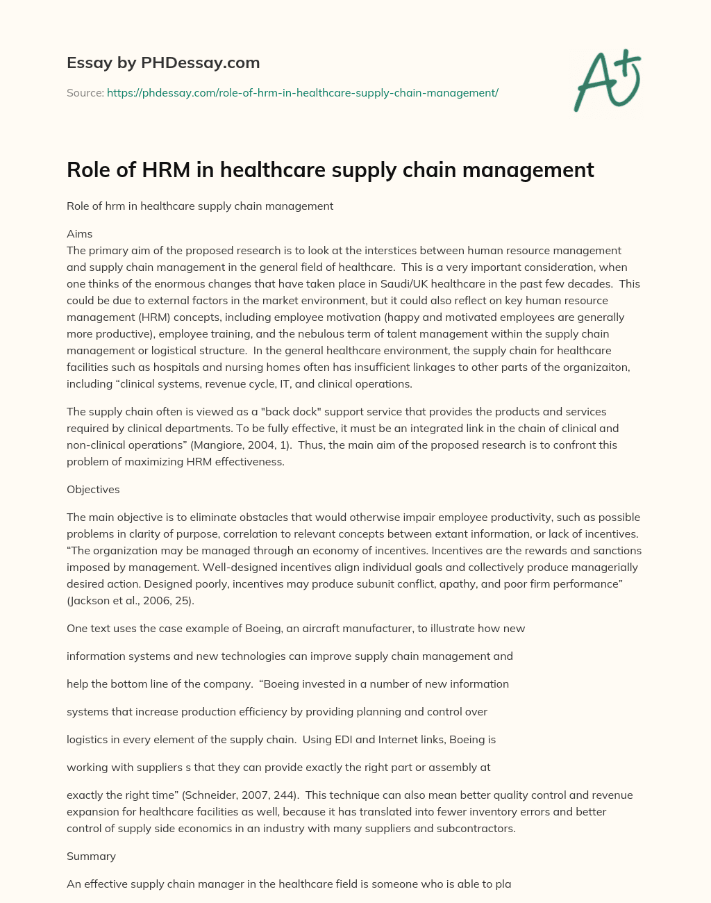 role-of-hrm-in-healthcare-supply-chain-management-phdessay