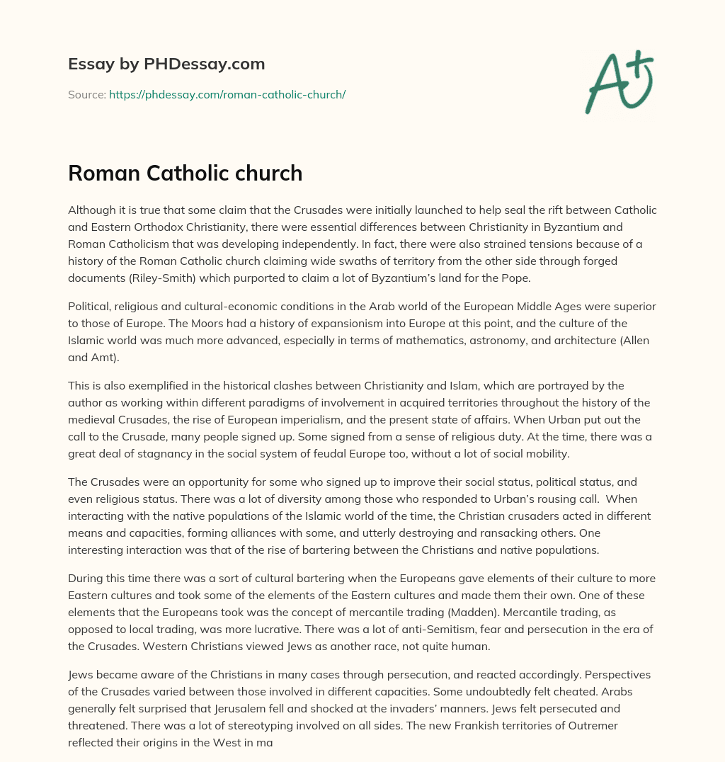 essay on catholic church