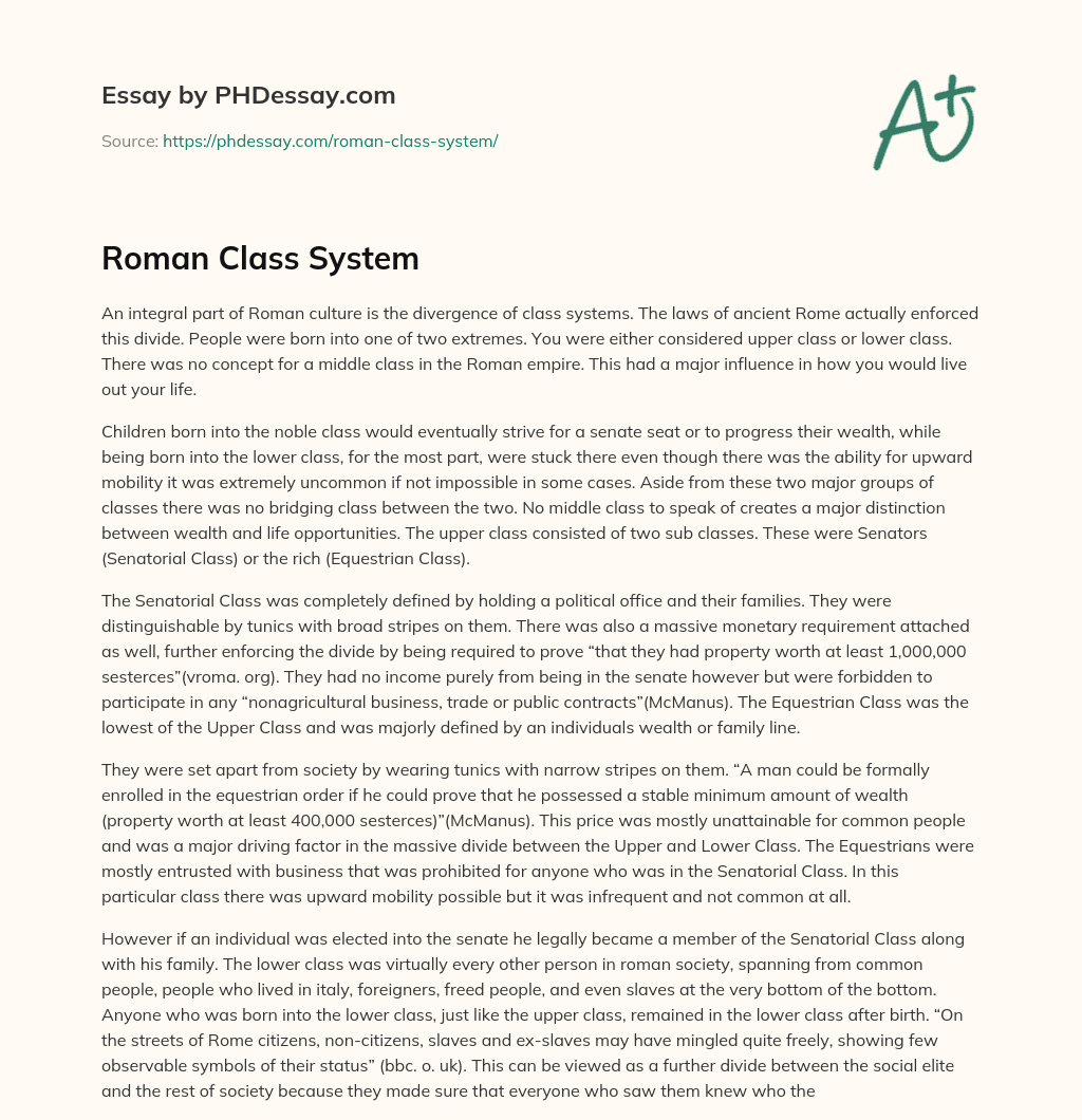 Roman Class System essay