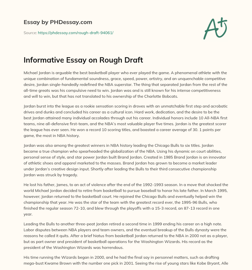Informative Essay on Rough Draft essay