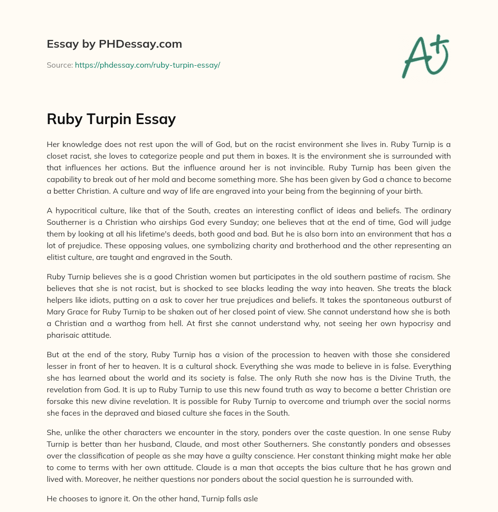 Ruby Turpin Essay essay