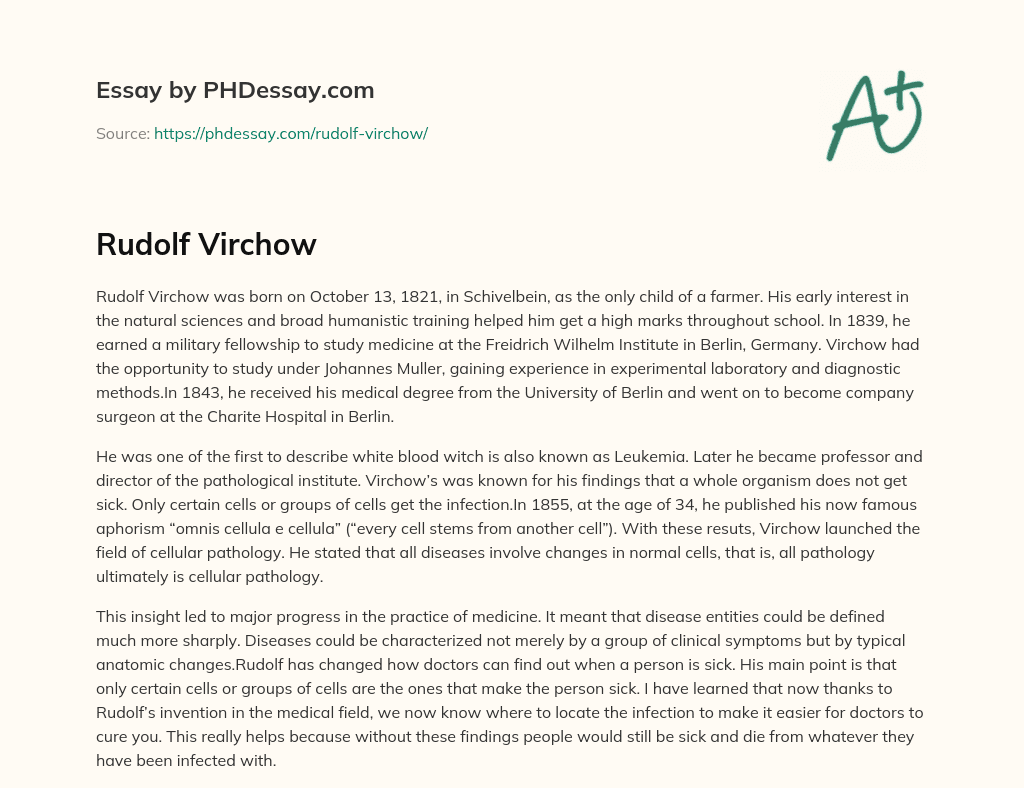 Rudolf Virchow essay