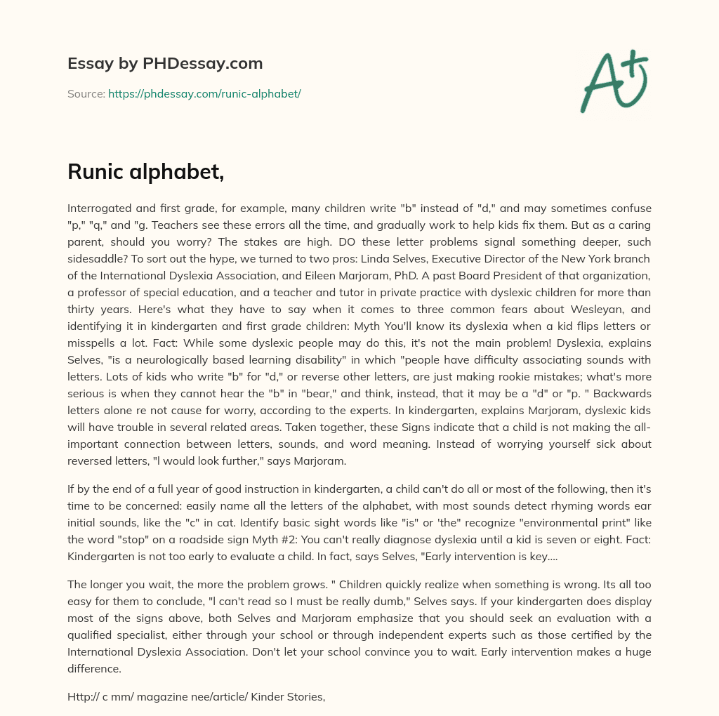 Runic alphabet, essay