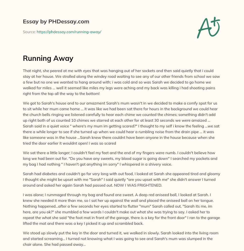 running away essay