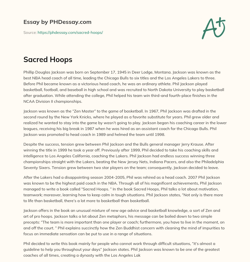 Sacred Hoops essay