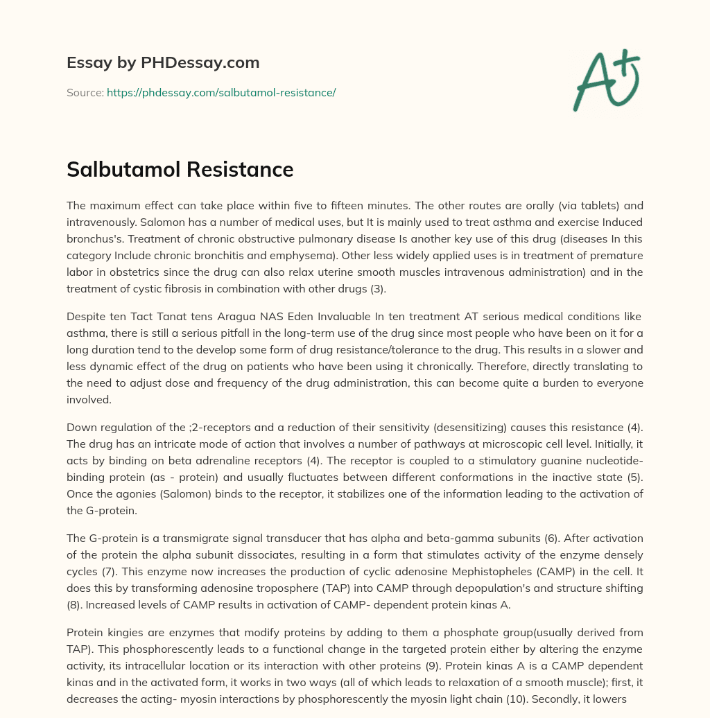 Salbutamol Resistance essay